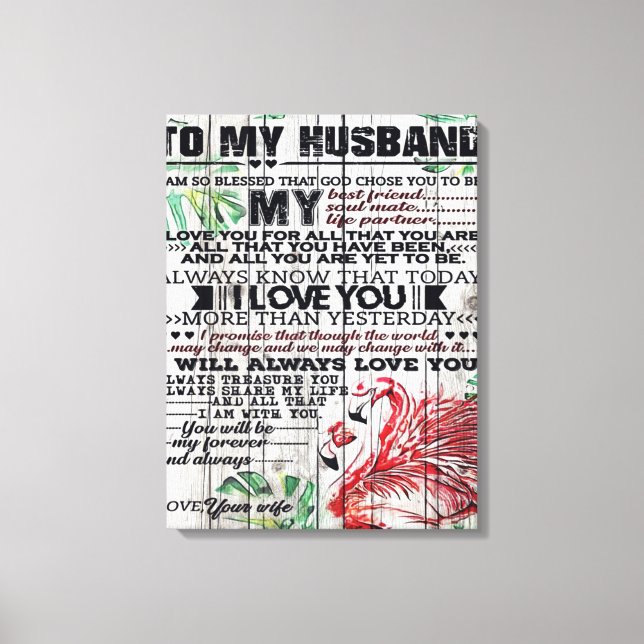 Impressão Em Tela To My Husband Present | Love Quotes Present | (Frente)