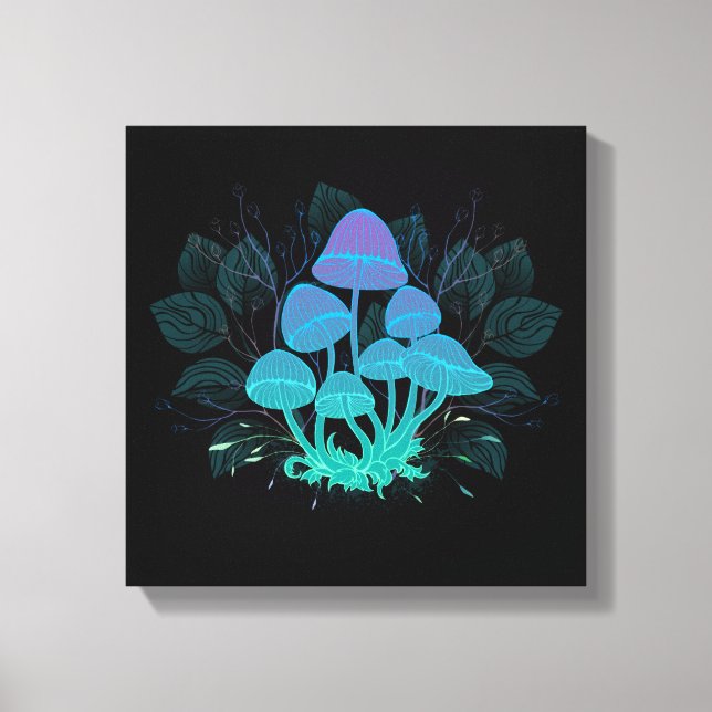 Impressão Em Tela Toadstools em arbustos (Frente)