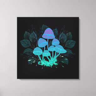 Impressão Em Tela Toadstools em arbustos