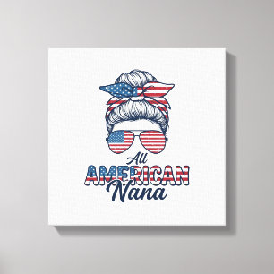 Impressão Em Tela Toda Nana Patriótica Americana Design de Coqueiro