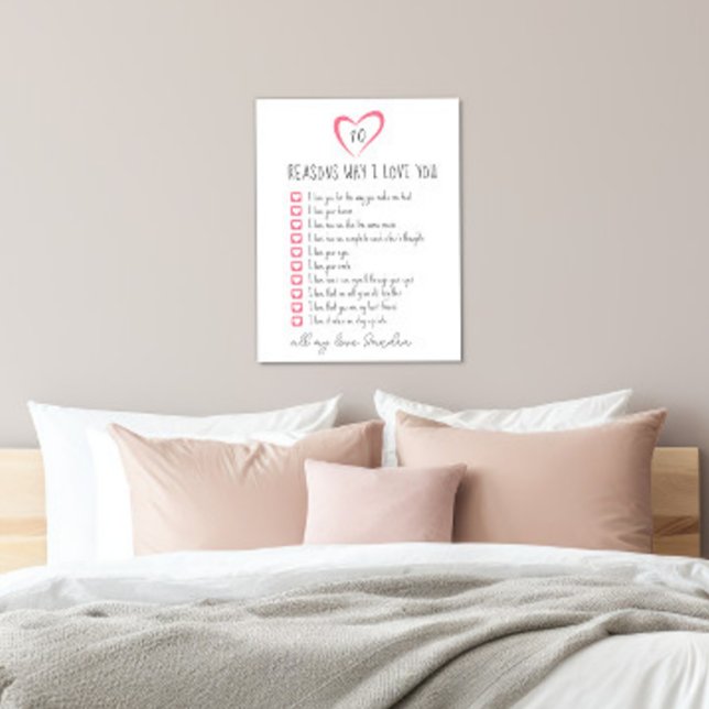 Impressão Em Tela todas as razões pelas quais te amo. 10 razões que  (Criador carregado)