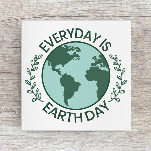 Impressão Em Tela Todo Dia é Dia da Terra - Amante da Terra Verde Vi
