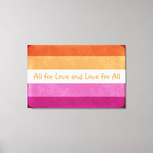 Impressão Em Tela Todos por amor e amor para todos, orgulho LGBTQ l