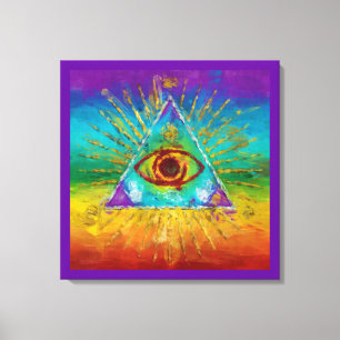 Impressão Em Tela Todos Vendo Olhos De Deus - Arte abstrato