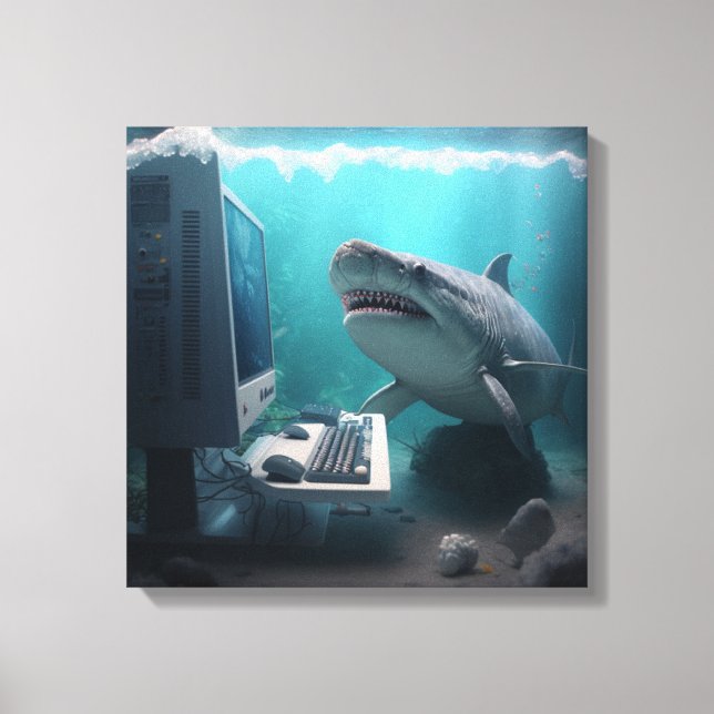 Impressão Em Tela Toile art abstrait requin  (Frente)