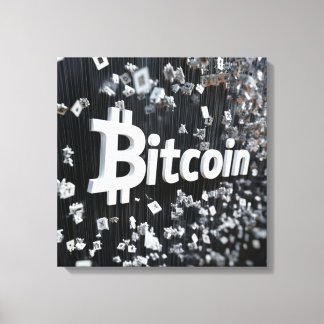 Impressão Em Tela Toile Bitcoin noir