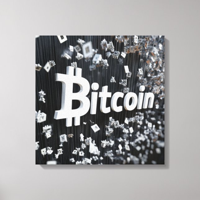 Impressão Em Tela Toile Bitcoin noir (Frente)