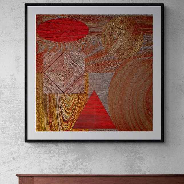 Impressão Em Tela Toile  Bois - formes géométriques texturées (Criador carregado)