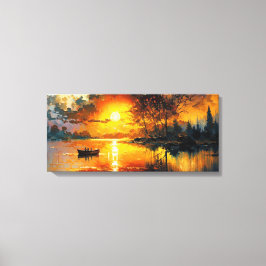Impressão Em Tela Toile coucher de soleil sur le lac