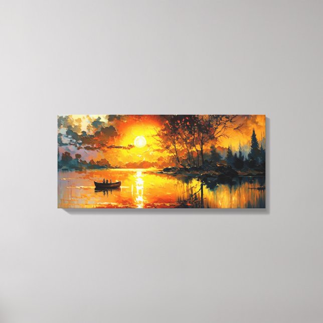 Impressão Em Tela Toile coucher de soleil sur le lac (Frente)