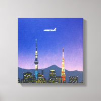 Tokyo Japão Skyline 80s Hiroshi Nagai Arte