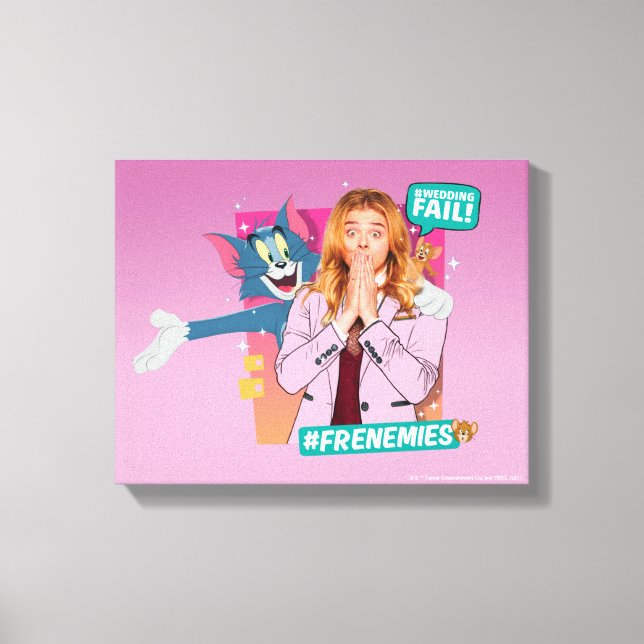 Impressão Em Tela Tom & Jerry Com Kayla - Franceses (Frente)