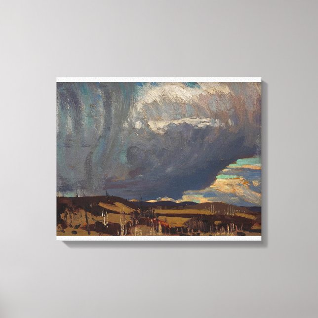 Impressão Em Tela Tom Thomson - APROXIMANDO-SE DA SNOWSTORM 1915 (Frente)
