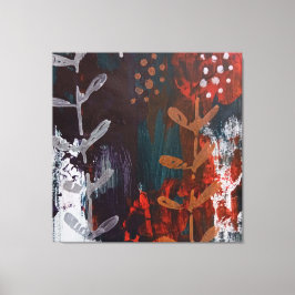 Impressão Em Tela Tons da Terra, abstrato Vermelho, Azul, com Accen