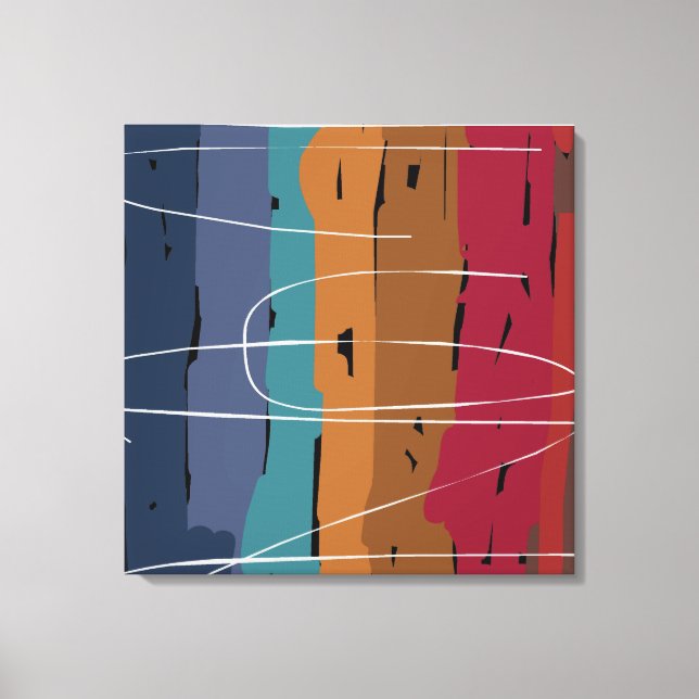 Impressão Em Tela Tons de Abstrato de Arte da Terra (Frente)