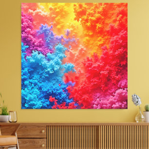 Impressão Em Tela Tons de Nuvem Abstratos Vibrantes