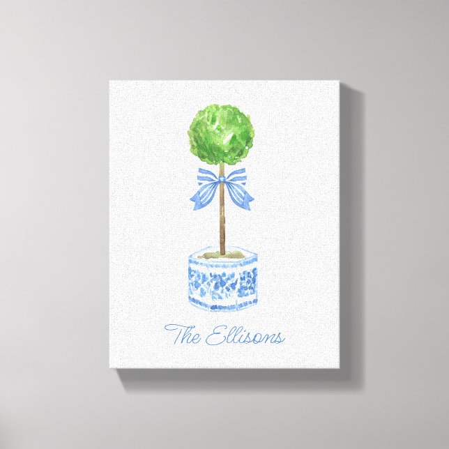 Impressão Em Tela Topiário do Arco de Aquarela Chinoiserie (Frente)