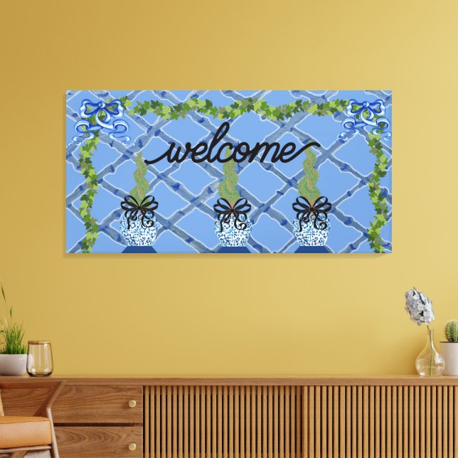 Impressão Em Tela Tópico de potes de gengibre azul da China (Insitu(Sala de estar))