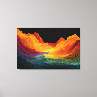 Impressão Em Tela Topografia Vibrante | Paisagem Surrealista (91 cm 