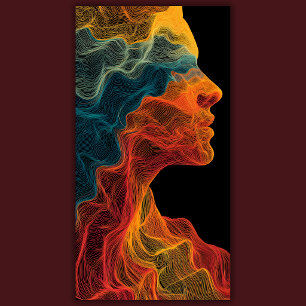 Impressão Em Tela Topografia Vibrante Retrato Abstrato