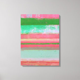Impressão Em Tela 'Toppled', cor-de-rosa e Abstrato verde