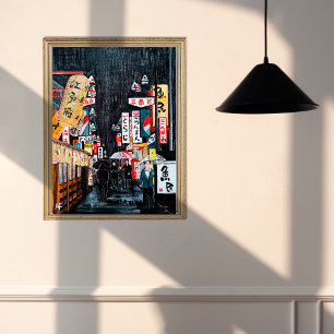 Impressão Em Tela Tóquio - Pintura Chuva por Alfred Fox