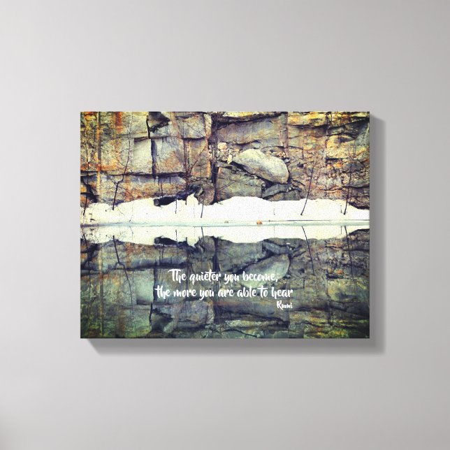 Impressão Em Tela Torne-se silencioso Rumi Cotação Inspiracional (Frente)