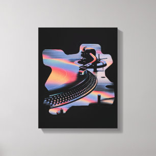 Impressão Em Tela Torno de Estilo Glitch Moderno – Design Colorido