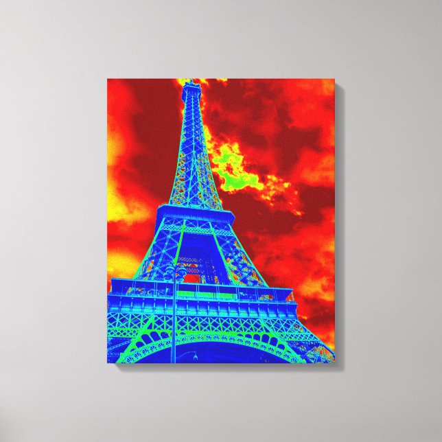 Impressão Em Tela torre de eiffel em chamas (Frente)