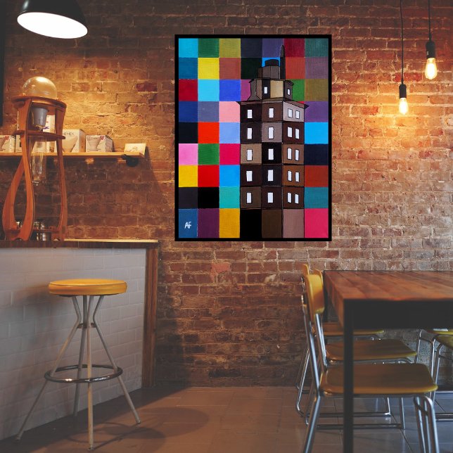 Impressão Em Tela Torre de Hércules Abstract Painting by Alfred Fox (Criador carregado)