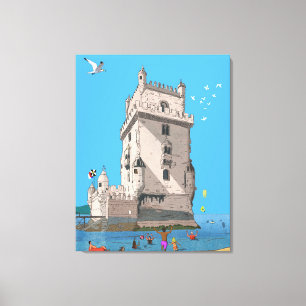 Impressão Em Tela Torre de Ruas. Vincent Lisboa Portugal Ilustração