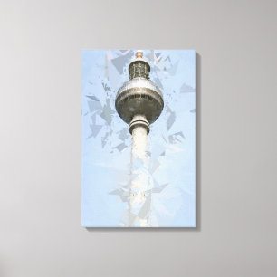 Impressão Em Tela Torre de TV de Berlim Arte de Viagem Abstrata Alem