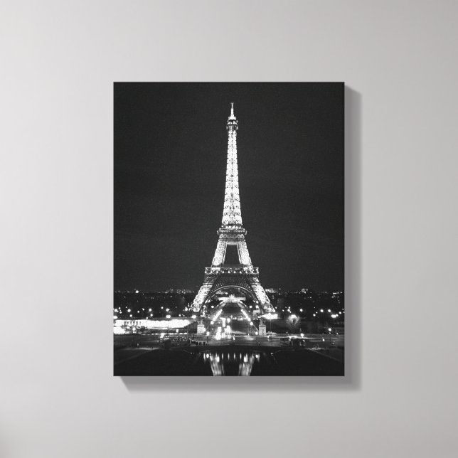 Impressão Em Tela Torre Eiffel à Noite (Frente)