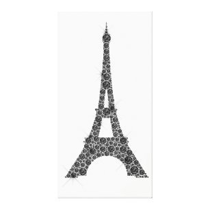 Impressão Em Tela Torre Eiffel French Paris Black White Crystal