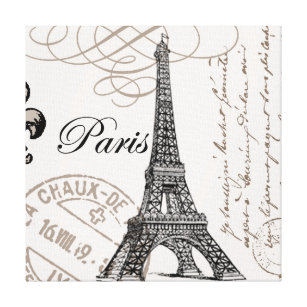 Impressão Em Tela torre Eiffel moderna do francês do vintage