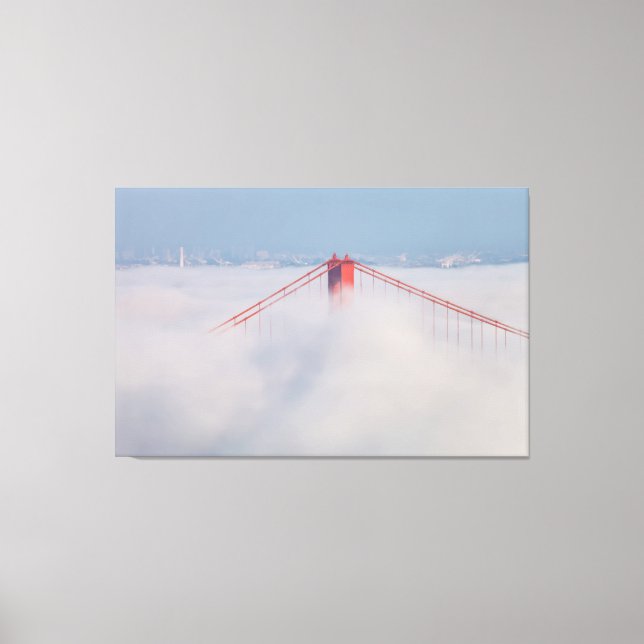 Impressão Em Tela Torre-ponte no nevoeiro (Frente)