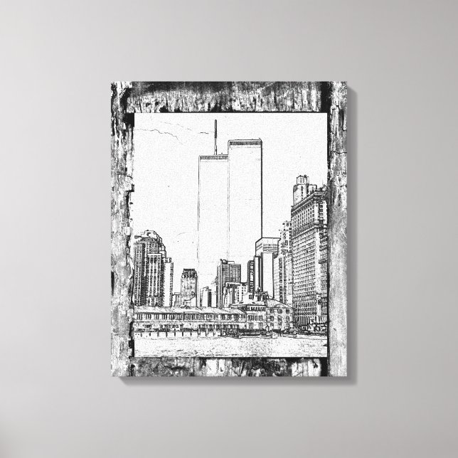 Impressão Em Tela Torres Gêmeas (Frente)