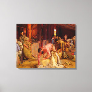 Impressão Em Tela Tosquia dos Carneiros Tom Roberts 1890 Arte Austra