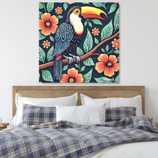 Impressão Em Tela Toucan Batik Art