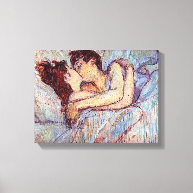 Impressão Em Tela Toulouse Lautrec - Na Cama, Os Amantes Lésbicas Be (Frente)