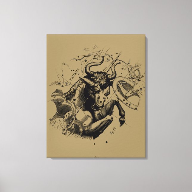 Impressão Em Tela Touro Constelação Hevelius 1690 Engrenando (Frente)