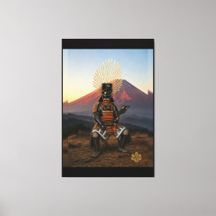 Impressão Em Tela Toyotomi Hideyoshi Monte Fuji Armadura Samurai 40x