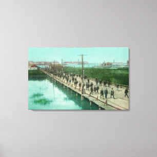 Impressão Em Tela Trabalhadores da Arsenal de Marinha dos E.U. fora