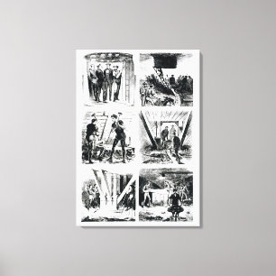 Impressão Em Tela Trabalhar dentro das caisson, construindo Brooklyn