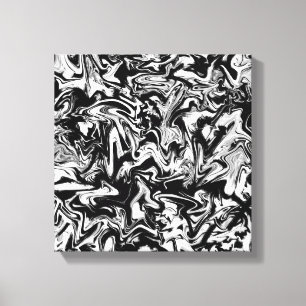 Impressão Em Tela Trabalho de arte Abstrato preto e branco