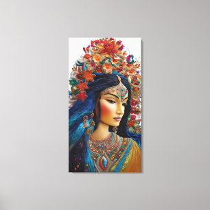Impressão Em Tela Trabalho de arte Colorida Divina Feminina