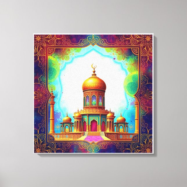 Impressão Em Tela Trabalho de arte da Mesquita Islâmica de Luxo (Frente)