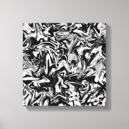 Impressão Em Tela Trabalho de arte de Abstrato branco e preto