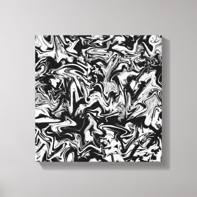 Impressão Em Tela Trabalho de arte de Abstrato branco e preto (Frente)