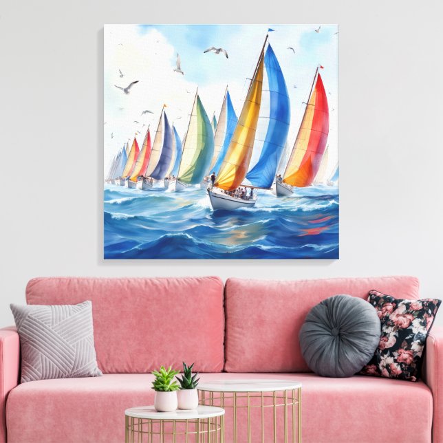 Impressão Em Tela Trabalho de arte de Aquarela Regatta (Insitu(Sala de estar))